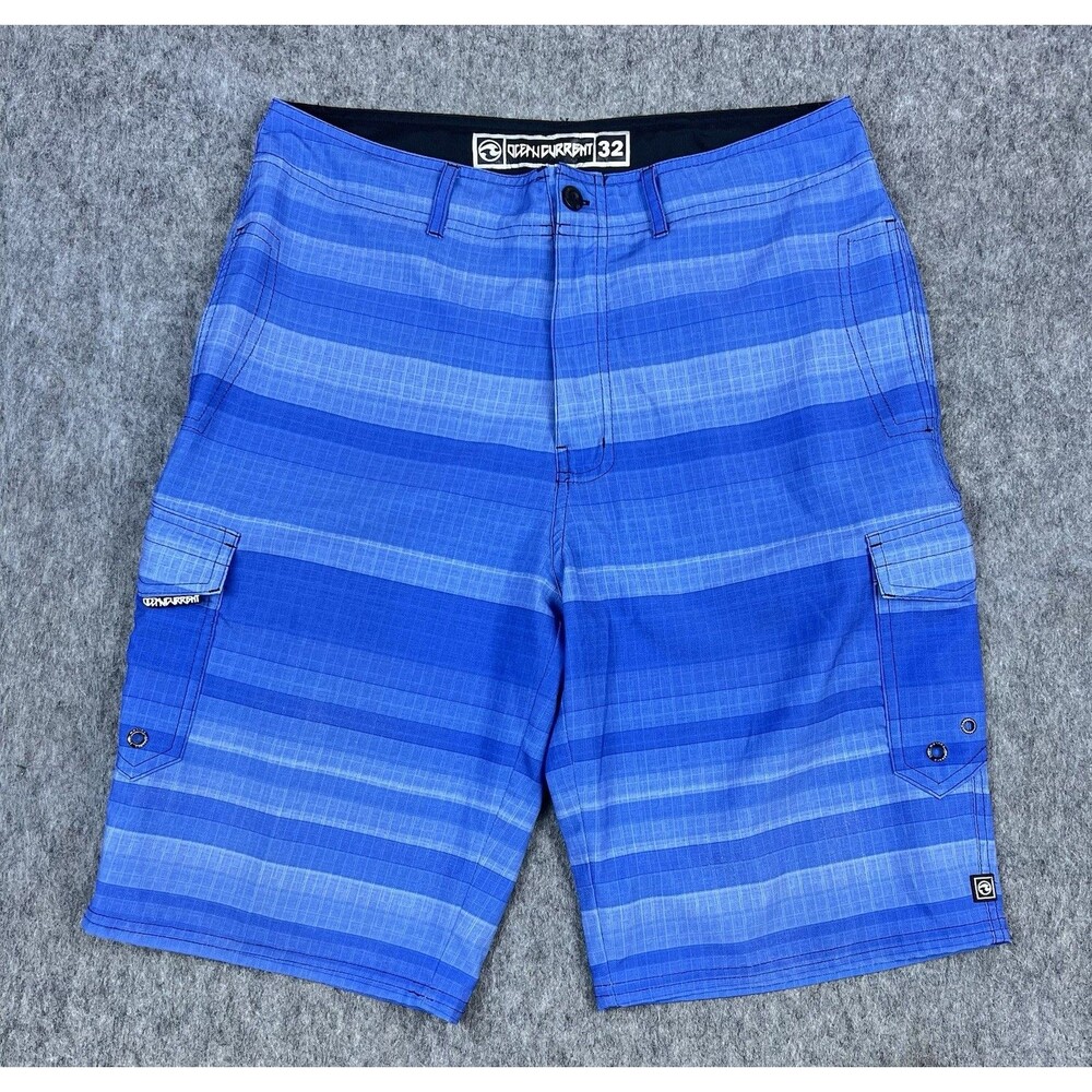 Ocean Current Men's Board Shorts Hybrid Blue Swim Trunks Surfing Beach Size 32